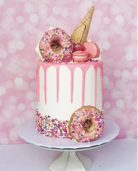 Pink Sprinkle Donut Cake, 2 Sweet Cake Ideas, Donut Party Cake Ideas, Too Sweet Birthday Cake, Sweet One Theme Cake, Donut Sprinkle Cake, 4ever Sweet Birthday Cake, Two Sweet Theme Cake, Donut And Ice Cream Birthday Cake