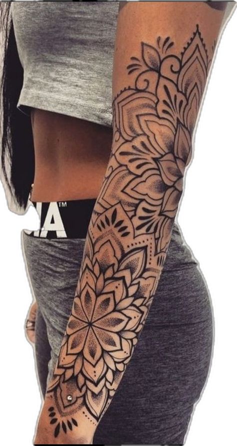 Side Forearm Tattoos For Women, Forearm Tattoos For Women, Tato Mandala, Mandela Tattoo, Floral Mandala Tattoo, Mandala Tattoo Sleeve, Tattoo Filler, Small Forearm Tattoos, Forearm Tattoo Women