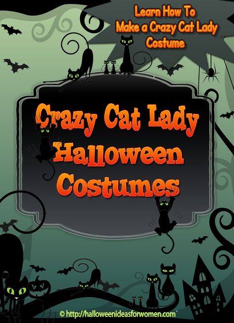 Are you thinking about wearing a Crazy Cat Lady Halloween Costume? Learn how to put together an inexpensive Fun Crazy Cat Lady Costume with all accessories!If being a Crazy Cat Lady is your plan for this Halloween, you’ll need to either be really creative and make your own costume or maybe just get a funny cat lady t-shirt and a few essential props will be purrrrfect! Crazy Cat Lady Costume Women, Adult Cat Costume For Women Plus Size, Diy Crazy Cat Lady Costume, Crazy Cat Lady Trunk Or Treat, Childless Cat Lady Costume, Homemade Cat Costume, Crazy Cat Lady Halloween Costume, Cat Burglar Costume, Cat Costumes Women