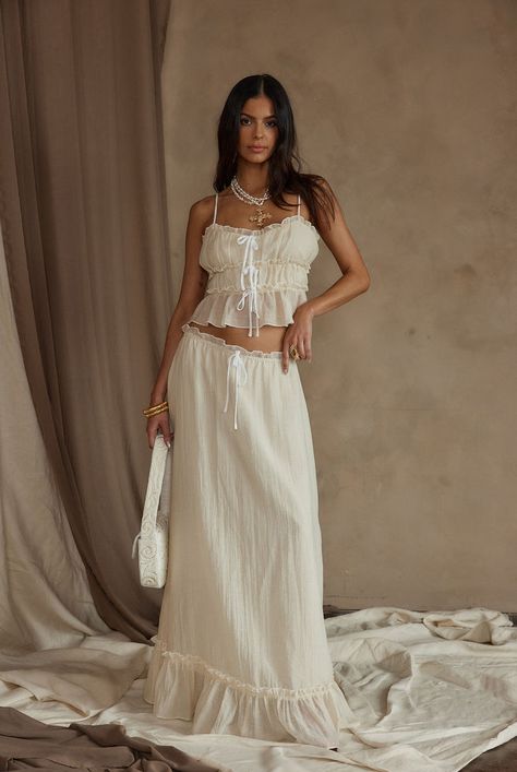 Shoes + Accessories – 12th Tribe Flare Long Skirt, 2 Piece Skirt Outfit, Yellow Maxi Skirts, Outfits Sleeveless, Long Flowy Skirt, Ruffle Outfit, 12th Tribe, 2 Piece Skirt, Yellow Maxi