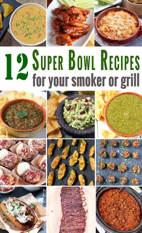 12 Super Bowl ideas for your smoker or grill, including a VIDEO for Smoked Buffalo Chicken Dip!! Smoked Buffalo Chicken, Recipes For The Grill, Buffalo Chicken Wings Recipe, On The Smoker, Sassy Water, Super Bowl Recipes, Game Day Recipes, Smoked Pork Ribs, Side Dishes For Bbq