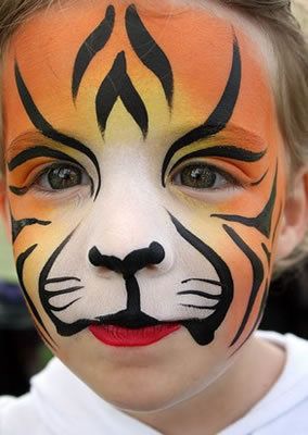 Tiger Face Painting  | Face painting for circus/fair theme Face Painting For Kids, Animal Face Paintings, Bodysuit Tattoos, Kids Face Painting, Face Painting Easy, Kids Face Paint, Face Paint Ideas, Face Paints, Face Paintings