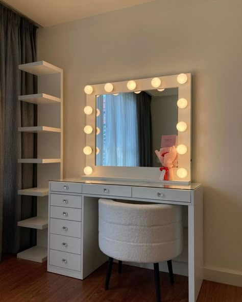 Thank you customer for purchasing 2 set of our combo set with trio lighting. Hope you’re happy with our product and service. Achieve your dream vanity today with VanityBeautysg and enjoy up to 15% off with just 50% deposit or with BNPL with Atome up to 6 months. Click the link in the bio not to miss this limited time offer and slot. Do take note during this period, our fabrication will take longer then usual due to my health issue. Only order if you’re comfortable with longer time period ... Vanity And Desk Combo Ideas, Room With Vanity, Small Room Vanity, Vanity Pics, Vanity Set Up, Bedroom Design Styles, Dream Vanity, Small Room Design Bedroom, Dream Bedroom Inspiration