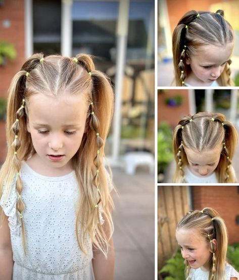 Easy Rock Hairstyles For Long Hair, Rockstar Hairstyles For Kids, Snow White Hairstyle For Kids, Girls Rockstar Hair, Hip Hop Hair Styles, Girl Viking Hair, Mermaid Hair Styling For Kids, Rockstar Hairstyles, Long Hair Kids Hairstyles