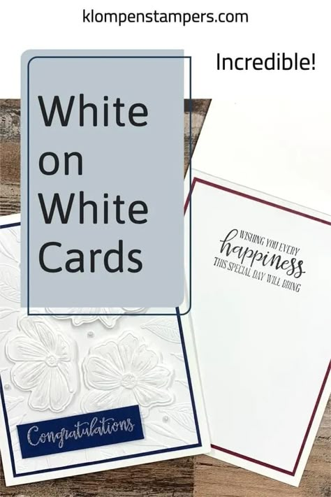 White On White Cards, Embossed Cards Handmade, Elegant Christmas Cards, Cards To Make, White Cards, Beautiful Video, General Ideas, Wedding Cards Handmade, Crafts Cards