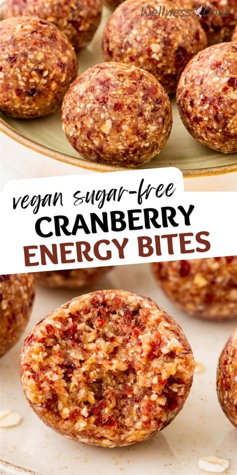 Cranberry Oatmeal Energy Bites Energy Bites No Oats, Healthy Bites No Bake, Gluten Free Energy Balls No Bake, Sugar Free Energy Dessert, Energy Balls No Oats, Vegan Energy Bites, Recipes With Fresh Cranberries Healthy, Easy Prep Breakfast Ideas, Cranberry Pulp Recipes