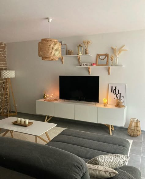 Tv Room Decor, Rental Home Decor, Living Room Decor Neutral, Apartment Dining Room, Contemporary Living Room Design, White Room Decor, Home Hall Design, Dorm Room Inspiration, Pinterest Room Decor