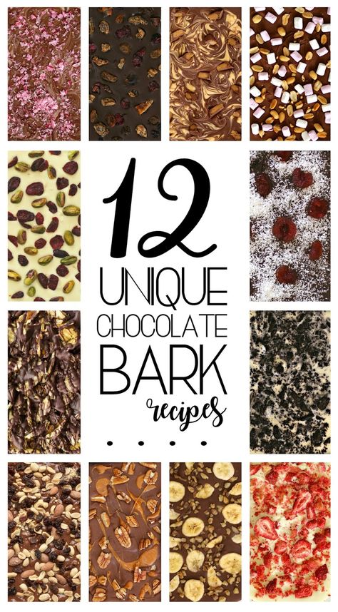 12 Unique Chocolate Bark Recipes for Homemade Christmas Gifts - gluten free, easy holiday recipes, food gift ideas, easy handmade gifts, DIY hostess gifts, gourmet homemade chocolates Chocolate Bark Recipes, Homemade Hostess Gifts, Diy Hostess Gifts, Food Gift Ideas, Recipes Unique, Bark Recipes, Homemade Chocolates, Christmas Bark, Recipes For Christmas