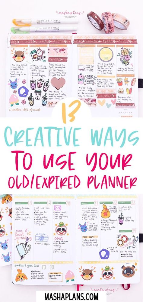 What to do with your old planers? I'll show you how to reuse and repurpose your old and unused dated planners. Put those beautiful planners to good use with these 13 fun ideas. Go Girl Planner, What To Do With Old Planners, How To Use Stickers In Your Planner, Happy Planner Page Ideas, Happy Planner Journaling Ideas, Happy Planner Decorating Ideas, 2024 Planner Ideas, Planner Decorating Inspiration, Planner Ideas Decoration