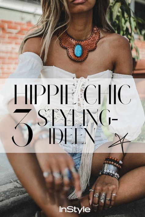 Sommerzeit ist Hippiezeit! Wann, wenn nicht jetzt können wir Maxikleider, Häkeltops und Co. besser tragen? Eben! Hier drei Hippie-Looks für den Sommer. #hippie #boho #styling #looks #outfits #instyle #instylgermany ©  AUDRIESTORME/INSTAGRAM Modern Hippie Outfits, Modern Hippie Fashion, Festive Outfits Christmas, Christmas Outfits Ideas, Festival Outfit Ideas, Modern Hippie Style, Boho Festival Outfit, Leeds Festival, Festival Outfit Inspiration