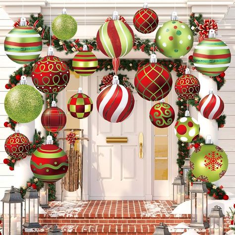 Amazon.com: 20 Pcs Christmas Yard Lawn Hanging Decorations Christmas Outdoor Decorations Hanging Ornaments Christmas Yard Signs Christmas Swirl Ball Decorations for Xmas Party Porch Lawn Decor : Patio, Lawn & Garden Bright Red And Green Christmas Decor, Snowflake Outdoor Christmas Decor, Office Party Christmas Decorations, Christmas Decorations Red And Green, Outdoor Christmas Ornaments For Trees, Christmas Front Yard Decor, Christmas Hanging Decorations Ceilings, Inside Christmas Decor, Over The Top Christmas Decor