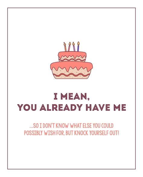 Printable Funny Birthday Card For Him Husband Birthday Funny, Funny Quotes For Birthday Cards, Birthday Card For Boyfriend Ideas, Funny Birthday Boyfriend, Funny Cards For Birthday, Happy Birthday Card Ideas For Boyfriend, His Birthday Gift Ideas, Birthday Cards For Your Boyfriend, Love Birthday Cards For Him