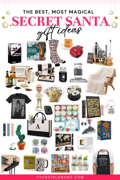 35 Truly Unique & Fun Secret Santa Gift Ideas To Be The Ultimate Holiday Hero! Secrecy Santa Gifts, 15 Dollar Gift Ideas Secret Santa, Secret Santa Office Ideas, Secret Santa Gift Ideas Under 20$, Secret Santa Wrapping Ideas, $20 Secret Santa Gift Ideas, Secret Santa Ideas For Friends, Secret Santa Gift Ideas For Guys, Secret Santa Gift Ideas For Coworkers $25