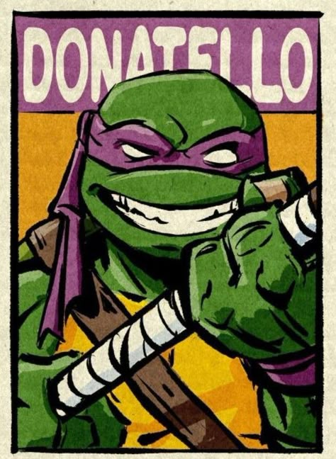 Old Cartoon Art Style, Donatello Drawing, Ninja Turtle Painting, Tattoo Ideas Cartoon, Teenage Mutant Ninja Turtles Poster, Ninja Turtles Poster, Ninja Turtles Drawing, Tmnt Poster, Tmnt Logo