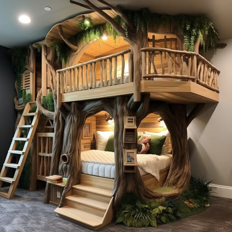 TreeHouse-Inspired Bunk Bed Designs: Childhood Dream Rooms Design Ložnic, Chocolate House, Whimsical Bedroom, House Bunk Bed, Interior Design Per La Casa, Childhood Dream, Bunk Bed Designs, House Bedroom, Dream House Rooms