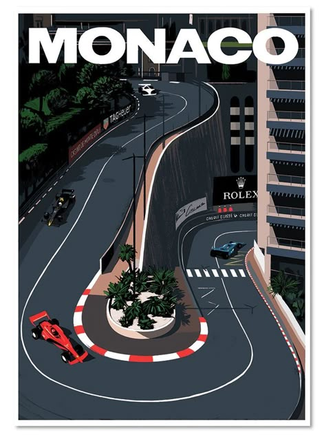 F1 Poster Design, Marshmello Wallpapers, Jason Brooks, Grand Prix Posters, F1 Art, F1 Poster, Racing Posters, Monaco Grand Prix, Illustration Agency