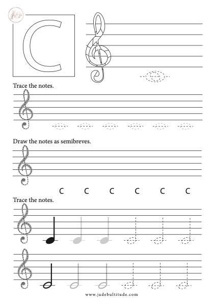 Learning how to draw musical notes is very important for beginners learning music theory. This worksheet allows students to practise recognising notes in crotchet, minim and semibreve forms (or whole, half and quarter notes). This worksheet about middle C. Music Note Worksheets Free Printables, Beginner Piano Theory Worksheets, Quarter Note Worksheet, Beginner Music Theory Free Printables, Piano Worksheets For Beginners, Music Notes Worksheet, Piano Worksheets For Kids Free Printable, Music Worksheets For Kids Printables, Teaching Music Notes