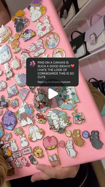 TheBunBunShop | How to make a DIY Enamel Pin Display 🌷✨  Are you an enamel pin collector or an artist making your own enamel pins?! Boy do I got a DIY... | Instagram Displaying Pins Collection, Diy Enamel Pins, Pin Organization, Pin Display Ideas Diy, Display Pins Collection Ideas, Diy Enamel Pin, Pins Display, How To Display Pins Collection, Enamel Pin Collection Display Ideas