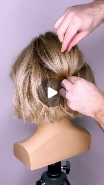 Short Hair Party Styles, Short Bob Updo, Bob Length Hair, Bob Updo Hairstyles, Short Hair Updo Easy, Half Up Half Down Short Hair, Bob Length, Short Hair Dos, Short Hair Updo Tutorial