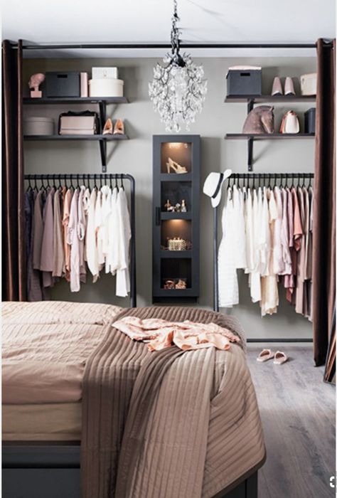 White Wall Paneling, Closet Small Bedroom, Ikea Organization, Small Closets, Scandinavian Bedroom, Garage Conversion, Dream Closets, Dressing Rooms, Trendy Bedroom