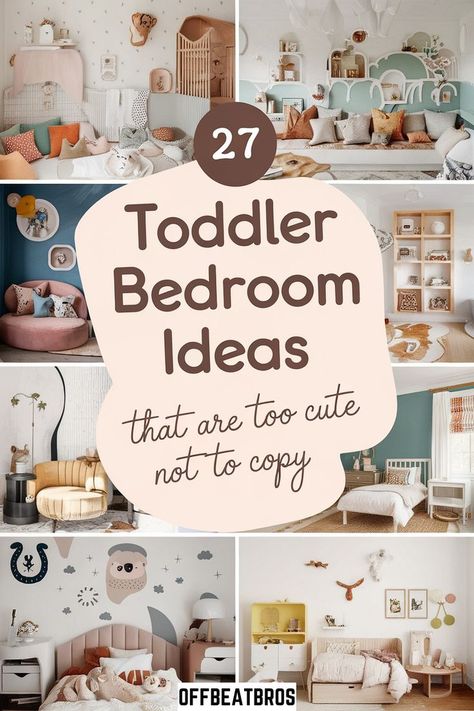 Designing a toddler bedroom can be overwhelming, but it doesn't have to be! Find playful and stylish ideas to create the perfect toddler room effortlessly. Pin this now for your next room refresh! Little Toddler Girl Bedroom Decor, Twin Boy Room Ideas Toddler, Toddler Boy Big Boy Room, Toddler Bedroom With Play Area, Toddler Bedroom Wall Ideas, Twin Toddler Bedroom Ideas, Toddler Gender Neutral Bedroom, Room Ideas For Shared Rooms, Toddler Girl Small Bedroom Ideas