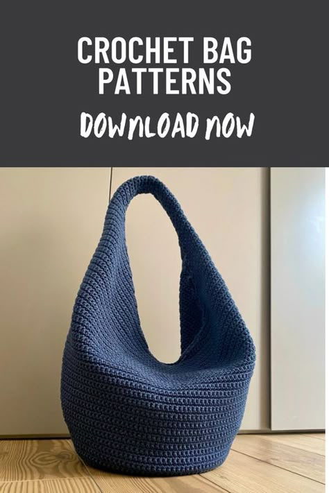 "Browse through our curated collection of crochet bag patterns! From stylish totes to handy market bags, find the perfect pattern to showcase your crochet skills and carry your essentials in style." Crochet With Plastic Bags Free Pattern, Crochet Slouchy Bag, Crochet Sack Bag, Bag Pattern Crochet Free, Crochet Slouch Bag, Crochet Bags Purses Handbags, Crochet Bags Purses Pattern Free, Free Crochet Handbag Patterns, Crocheted Bags Patterns Free