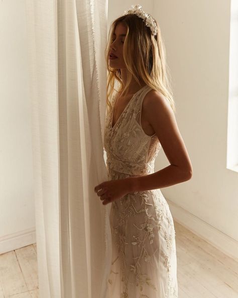 BO & LUCA | BRIDAL on Instagram: “SS20 COLLECTION | An elegant choice for your wedding day, the flawless HARPER gown is cut to flatter every body shape. ~ • Available at…” Bo And Luca, Romantic Garden Wedding, Beaded Tulle, Bridal Designers, Bohemian Aesthetic, Light As A Feather, The Lane, Hand Dyed Silk, Silk Dyeing