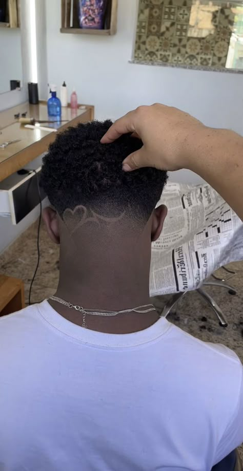 Haircut Designs For Men Black, Low Taper Fade Haircut Curly Hair Design, Freestyle Haircut Designs, Taper Fade Designs Men, Haircut For Men Short Hair, Back Taper Design, Fade Haircut Designs For Men, Taper Design Haircut, Haircut For Men Short