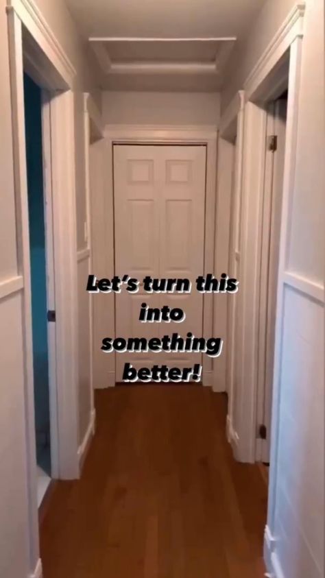 Watch and learn as @mypracticehome transforms a plain, bi-fold door into a custom faux double door! 🖤 Check out @mypracticehome for more… | Instagram Half Doors Ideas, Small Hallway With Doors, Short Doors Solutions, Hallway Privacy Door, Door Remodel Interior, Narrow Hallway With Door At The End, Kids Bedroom Apartment Doors, Too Many Doors In Hallway, Alternative Door Ideas Bedroom