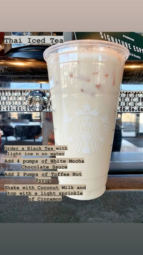 Thai Iced Tea Starbucks, Tea Orders From Starbucks, Starbucks Drinks Milk Tea, Thai Tea Starbucks, Starbucks Milk Tea Recipe, Tea Drinks From Starbucks, Milk Tea Starbucks Order, Iced Teas Starbucks, Starbucks Thai Tea