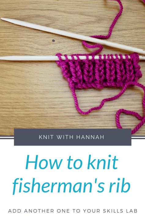 Knit Stitches For Beginners, Rib Stitch Knitting, Easy Scarf Knitting Patterns, Fisherman's Rib, Rib Knitting, Fishermans Rib, Knitting Stitches Tutorial, Warm Headbands, Rib Stitch