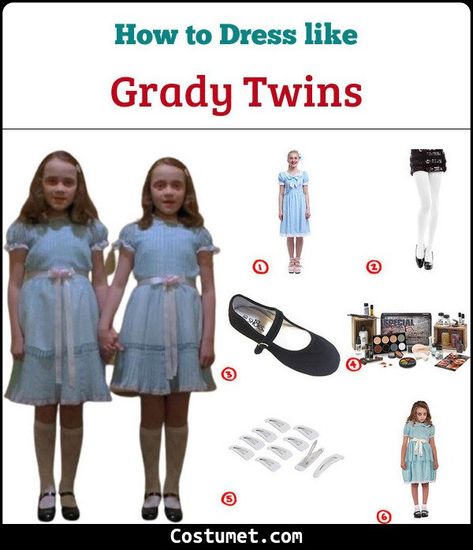 The Shining Costume Twins, Scary Twin Halloween Costumes, The Shinning Twins Halloween Costume, Shining Twins Makeup, Shinning Twins Costume Diy, Creepy Twins Costumes, The Shining Costume, Twins The Shining, Grady Twins Costume