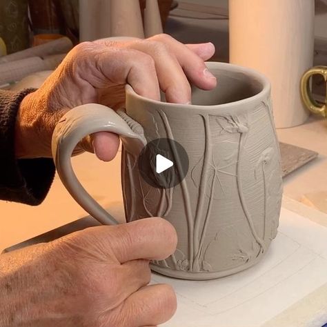 3,666 likes, 103 comments - naturalelementspottery on October 10, 2021: "Handles for mugs. This is one way to make coil handles for hand built mugs. I use a couple of different techniques to make handles and will post the other option soon. Thanks for following along! pottery_lovers #clayvideos #potteryvideo #potteryvideos #pottery_videos #ceramicsvideos #clay #ceramics #pottery #crafts #craft #potterylove #handbuilding #handbuiltceramics #handbuiltpottery #slabbuiltceramics #slabbuilding #slab How To Make Ceramic Handles, Ceramics Handles Ideas, Hand Built Mugs Clay, Making Handles For Pottery, Slab Mugs Ceramics, Hand Built Mugs Clay Pottery Ideas, Pottery Mug Handles, Slab Mug Ideas, Hand Built Mug