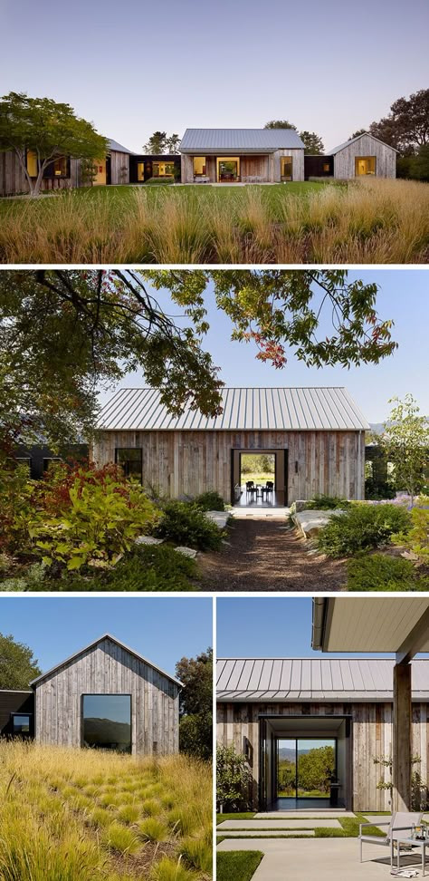 The Portola Valley Barn by Walker Warner Architects Modern Barn House, Wood Siding, Barn Style House, Modern Barn, Farmhouse Exterior, California Homes, Cabins In The Woods, Barn Style, House Goals