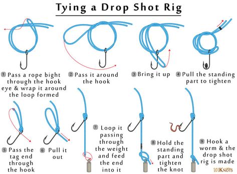 Drop Shot Fishing, Palomar Knot, Clinch Knot, Drop Shot Rig, Plastic Worms, Fresh Water Fishing, Loop Knot, Fishing Hacks, Smallmouth Bass