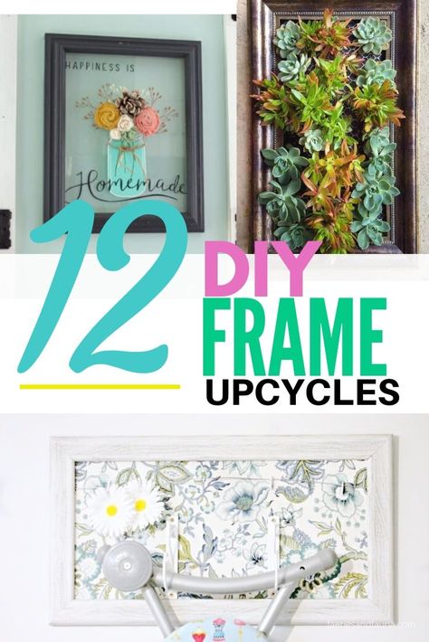 Picture Frame Upcycle, Frame Craft Ideas, Frame Upcycle, Diy Picture Frames Crafts, Repurpose Picture Frames, Upcycle Frames, Big Picture Frames, Picture Frame Ideas, Upcycled Picture Frames