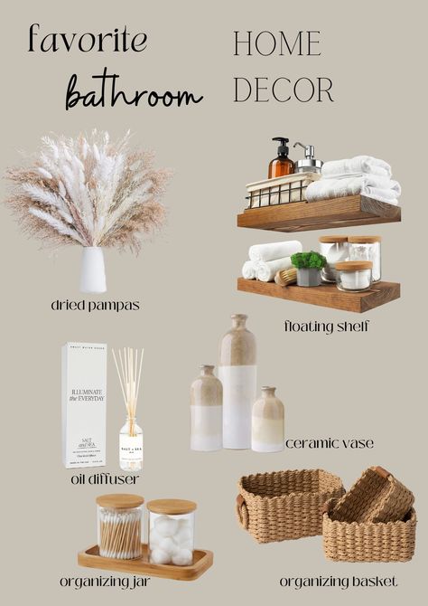 Neutral Bathroom Decor, Boho Bathroom Ideas, Bathroom Counter Decor, Guest Bathroom Decor, Bathroom Oasis, Restroom Decor, Bathroom Decor Apartment, Counter Decor, Bathroom Design Decor