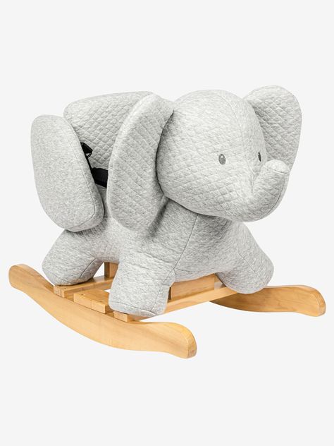 Nattou Tembo Cotton Elephant Rocker | JoJo Maman Bebe Elephant Rocking Horse, Elephant Rocker, Rocking Elephant, Rocking Horse Toy, Rocking Toy, Safety Harness, Traditional Toys, Baby Rocker, Ride On Toys