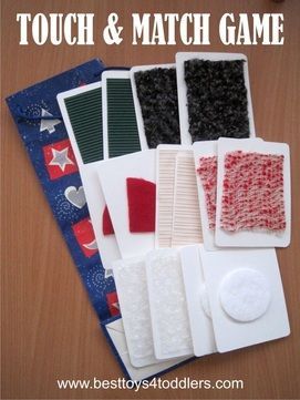 Touch and Match Game with textured cards - 4 different ways to play with one set of textured cards Tactile Activities, Therapeutic Recreation, Sensory Games, Senses Activities, Recreation Therapy, Match Game, Best Toys, Montessori Activities, Sensory Bins