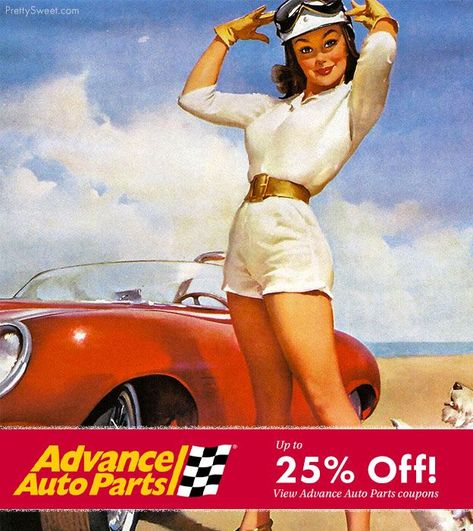 advance auto coupon 25 Arte Pin Up, Pin Up Illustration, Vintage Pin Ups, Pinup Vintage, Pin Up Girl Vintage, Gil Elvgren, Pin Up Posters, Pin Up Vintage, 50's Style