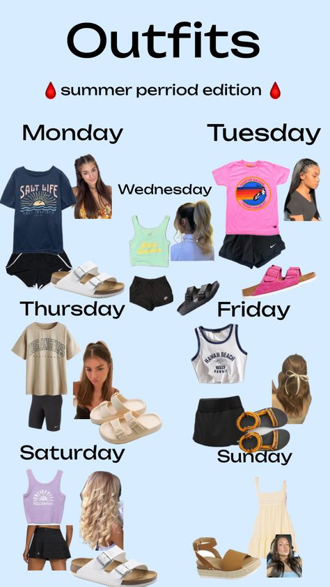 #period #periodfit #summerfits Period Summer Outfits, Outfits While On Your Period, Summer Period Outfit, Outfits For When You Are On Your Period, Period Friendly Outfits, What To Wear On Your Period, Outfits To Wear On Your Period, Period Outfits For School Comfy, Period Outfits For School