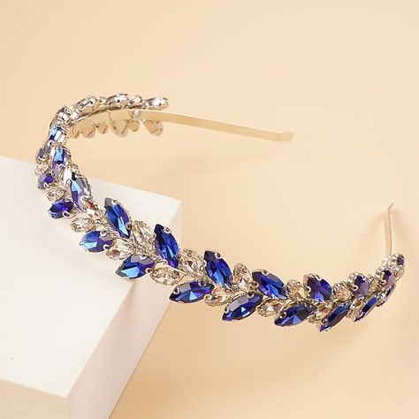 Post by BERYUAN Hair Accessories For Women Wedding, Hair Crown Wedding, Wedding Something Blue, Crystal Wedding Hair Accessories, Diy Earrings Materials, Headband Making, Princess Accessories, Hair Tiara, Girls Tiara