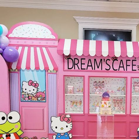 BAY AREA PROP RENTALS BY 444 on Instagram: "Where are all the Hello Kitty Fans?! The ultimate Hello Kitty Café theme design using our props: . . Props used in this design: 🧁8' by 8' Store 🧁2 3D Round Arches 🧁1 Clear Pedestal . . Main Focal Point Designer @four_forty_four_events Decal @iselascreations Cake @marvelouscakessf Graphics @wooemdesign . . #BayareaPropRentals #BayAreaPartyPlanner #BayAreaProps #PropRentals #BayAreaRentals #BayAreaPartyRentals #Bayareaca #Partyrentals #BayAreaEvents #BayAreaEventStylist #Boxwood #Partydecor #Eventrentals #Bayarea #Decorations #Eventdecor #Backdrop #BayAreaParents #BayAreaKids #BayAreaActivities #Hellokittyparty #HelloKittyTheme" Hello Kitty Backdrop Ideas, Hello Kitty Cafe Party, Hello Kitty Backdrop, Cinnamoroll Party, 21 Party, Area Activities, Hello Kitty Birthday Party, 21st Party, Kitty Cafe