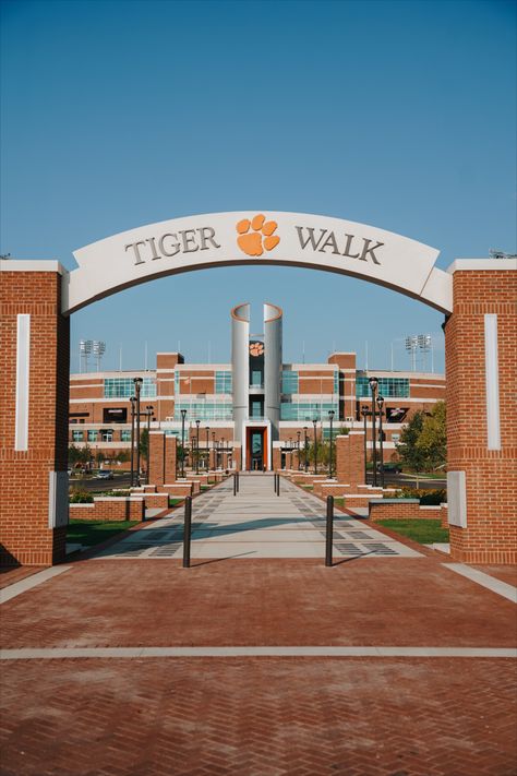 Look at our new Tiger Walk 😍 Clemson Aesthetic, Clemson University Campus, Clemson Campus, Clemson College, Campus Aesthetic, Dream University, College Tour, Mind Palace, Clemson University