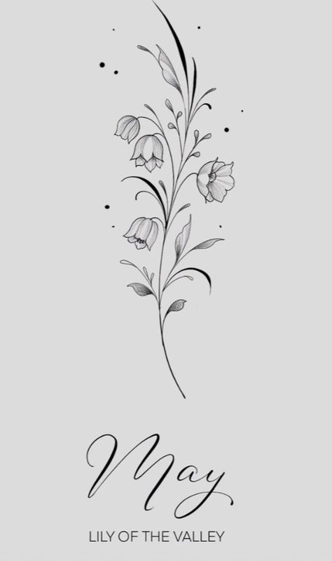 May brith flower tattoo Leilani Tattoo, May Birth Flower Tattoo, Lilly Flower Tattoo, Tattoo Bicep, Tattoo Bible, Tattoo Cherry, Tattoo Beach, Blessed Tattoo, May Birth Flower