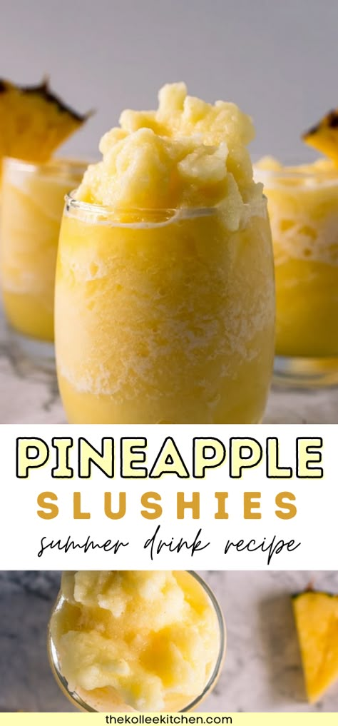 Breakfast Drink Recipes, Fruit Slushies, Brazilian Twist, Slush Recipes, Slushie Recipe, Pineapple Drinks, Drink Recipes Nonalcoholic, Ultimate Breakfast, Pineapple Recipes