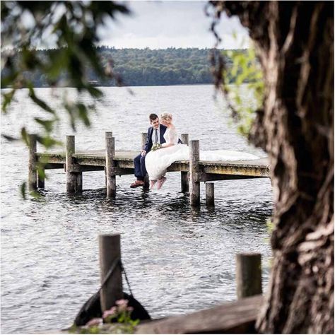 Pier Wedding Photos, Wedding Dock Photos, Wedding Photos By Water, Wedding On Dock, Cottage Wedding Photos, Wedding Photo Lake, Wedding On A Dock, Lakeside Wedding Photos, Dock Wedding Photos