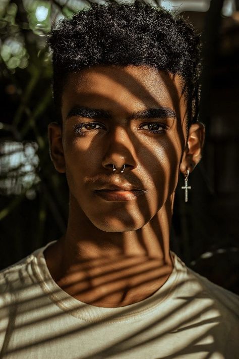 Creative Portrait Photography Ideas, Tips and Examples - Adorama Portrait Photo Original, Man Earrings, Male Portrait Poses, Dj Photography, Pose Portrait, Portrait Photography Men, Men Photoshoot, Black Photography, Creative Portrait Photography