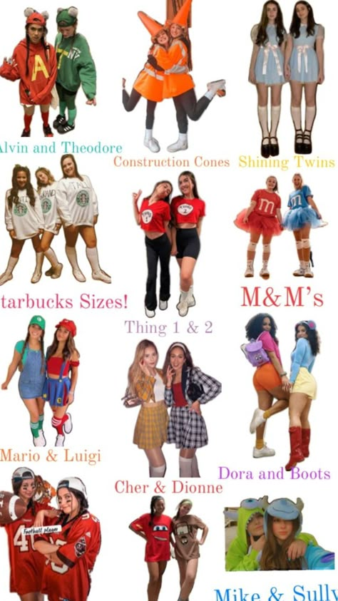 Halloween Costume Ideas For Bff, Cute Halloween Costumes With Friends, Mathlete Vs Athlete Costume, Matching Outfits For Halloween, Two Friends Costumes, Two Halloween Costumes Friends, Funny Duo Costumes Bff, Duo Halloween Costumes Girl Bff, Cute Friend Group Halloween Costumes