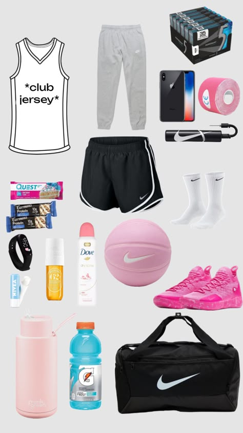 What To Bring To Basketball Practice, What To Bring To A Basketball Game, What To Wear To Basketball Tryouts, What To Pack For Basketball Practice, What’s In My Basketball Bag, Women’s Basketball Outfits, Girls Basketball Outfits, Basketball Bag Essentials, Basketball Practice Outfit